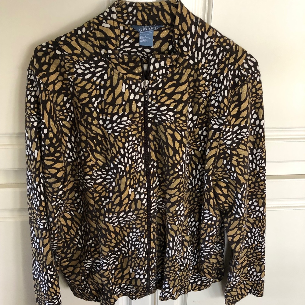 Women's large jacket.  Lightweight. Koret Sport. Gold bling!